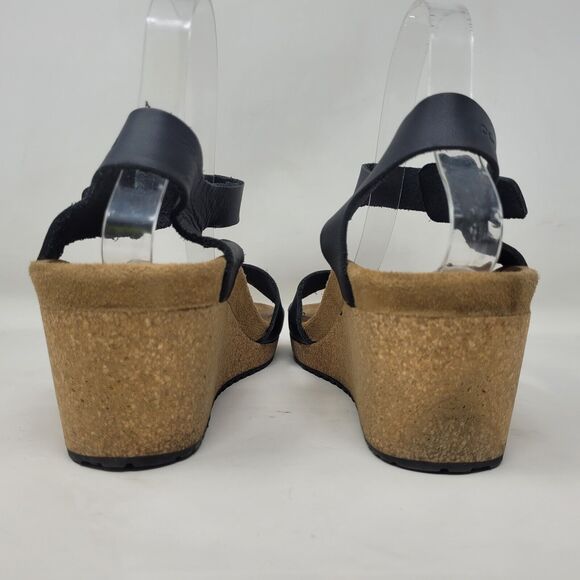 Birkenstock Papillio Sandals Womens EU40 US9.5 Soley Black Leather Wedge Buckles - Picture 8 of 13